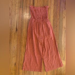 𝅺RENAMED women’s small cropped sleeveless brown romper